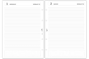 Agendepoint.it - Ricambio agenda organizer appuntamenti dots grid oraria giornaliera 2025 2026 21x30cm A4 80gr 4fori