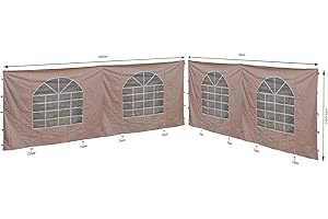 QUICK STAR 2 pareti laterali con finestra in PVC per gazebo Lounge Sahara 4 x 4 m parete laterale sabbia