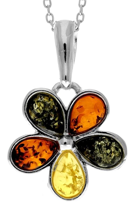 Pendentif Celtique En Argent 925 Et Ambre Véritable - Bijou Homme/femme, Pierre 9x7 Mm, Sans Chaîne