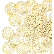 48pcs Stainless Steel Filigree Pendants Rainbow Butterfly