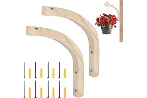‎PZJFH PZJFH Wandhaken Holz, 2 Stück Holzpflanzen-Wandhaken für Hängepflanzen & Makramee, Haken Holz Pflanzen Wandhalterung Aufhängen von Pflanzer Vogelhäuschen Laterne Windspiele Wandleuchter