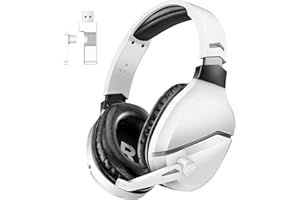 WolfLawS Wireless Gaming Headset with Noise Canceling Microphone for PS5, PC, PS4, 2.4GHz/Bluetooth Gaming Headphones with USB and Type-c Connector, 48h Battery Life, Wired Mode for Controller