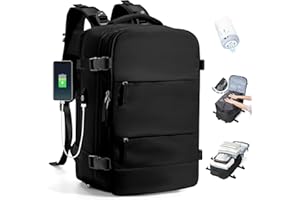 SZLX Sac à Dos Sous Vide Voyage 40x30x20 avec pompe Bagage Cabine Ryanair Wizz air Sous Vide, Sac à Dos Voyage Cabine 40x20x25 Bagage à Main 45x36x20 Easyjet Sac à Dos Ordinateur Portable Femme Homme