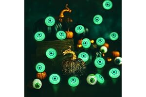 Coquimbo Halloween Decorations Eyeball String Lights 10ft 30 LED Green Eyeball Halloween Lights Battery Operated Fairy Lights for Indoor Outdoor Party Decorations Halloween Gifts