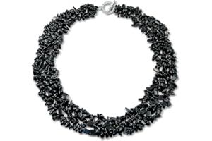 Bling Jewelry Grande Chunky Púrpura Amatista Rosa Cuarzo Negro Ónix Azul Lapislázuli Verde Rosa Cuarzo Azul Rojo Turquesa Piedras Preciosas Chips Cluster Multi Strand Collar Llamativo Para Mujer