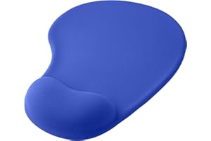OcioDual Tappetino Mouse Poggiapolsi, Tessuto Morbido con Base in Gomma Antiscivolo, Colore Blu, Tappetino Mouse Ergonomico con Supporto in Gel, Gioco, Ufficio