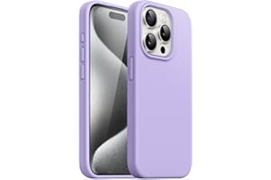 ‎JETECH JETech Silikonowy Etui dla iPhone 15 Pro 6,1 Cala, Jedwabisty Miękki w Dotyku Futerał Ochronny na Całe Ciało, Odporny na Wstrząsy Case (Jasny Fiolet)