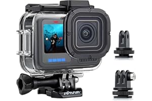 SOONSUN Waterproof Case for GoPro Hero 13/12/11/10/9 Black, 196FT/60M Underwater Protective Diving Housing With Bracket Screw Accessories