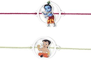 SWACRAFT Set of 2 Superheros Rakhi for Small Brother Sister| Little Krishna Chota Bhim Rakhi for Small Bhai Bro Rakhi Thread | Raksha Bandhan Fancy Rakhi for Girls and Boys | VRDUK012