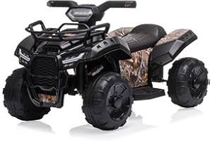 LIUFASHI Quad Enfants électrique ATV, 6V Enfants Voiture électrique Quad avec lumière Avant LED, MP3, USB, Grand siège, Conduite électrique sur Les Jouets Meilleurs Cadeaux pour Les Enfants de 1-3 Ans,Noir