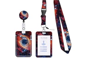 KHDULQ Collier Porte Carte, Porte Badge, Porte Badge Tour De Cou (Tour De Cou Étoile Rouge, Poche Carte Étoile) Pour Fournitures De Bureau Et Scolaires