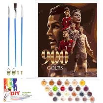 Malen Nach Zahlen Set Für Erwachsene & Kinder – American Football Spieler Motiv, 40x50cm, Mit Acrylfarben & Pinseln