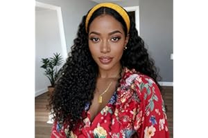 BECUS Perruque Bandeau Bouclée Noire 18 Pouces pour Femmes Afro – Style Curly Naturel, Facile à Porter pour Usage Quotidien & Fêtes