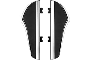 HDBUBALUS Motorrad CNC Driver Fußteil Fußbrett für Harley Touring FLHR 94-17 FLST 86-17 FLD 12-17, Schwarz & Chrom