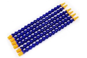 HSeaMall Lot de 6 tuyaux flexibles en plastique pour eau, huile et liquide de refroidissement, bleu et jaune, 30 cm