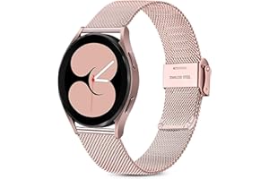 Issinlky Bracelet pour Samsung Galaxy Watch 4, 20mm Bracelet métal acier inoxydable pour Galaxy Watch 7/FE/6/5/4 40mm 44mm/6 Classic/4 Classic/Watch 5 Pro/Watch 3 41mm/Active 2/Galaxy Watch 42mm