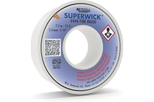 MG Chemicals 444 Treccia dissaldante n.4 a treccia fine Super stoppino con flusso RMA, lunghezza 25 'x larghezza 0,1 ", blu