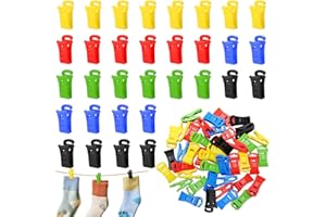 Lithyc 60 StüCk Sockenklammern - Sockenklammern FüR Waschmaschine Und Trockner - Sockenhalter Waschmaschine Mit Haken, Direkt In Die Schublade, Ohne Falten, Socken Mit Sockenclip