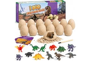 SunZug Dino ägg utgrävningsset för barn, 12 stycken dinosaurier ägg leksaker för barn, gräva upp födelsedagsfest set, figurer dino, dekoration, barnfödelsedag, gästpresenter pojkar från 4 5 6 7 8 9 10