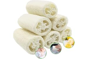 WANGZAIZAI 6 pezzi di spugna di luffa, spugna di luffa naturale al cetriolo che rimuove la pelle morta per il bagno e la doccia, spugna di luffa da 10 cm peeling naturale perfetta per la cura del corpo