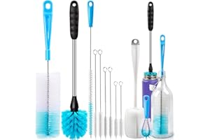 Holikme Flaschenbürste Reinigungsbürste, Langer Griff, Flaschenreiniger zum Waschen von schmalen Hälsen, Bierflaschen, Weindekantern, schmalen Tassen, Pfeifen, Hydroflaschen