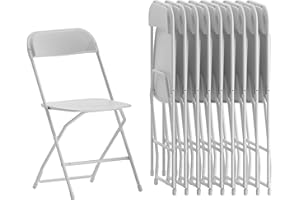 Flash Meuble Hercules Série 362,9 Kilogram Premium Plastique Chaise Pliante, Blanc, 10 Pack