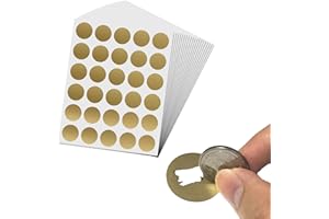 SCRATCHSTIX 900 piezas, 25mm, Tarjeta Rasca Pegatinas, Scratch Sticker - Oro Circulo