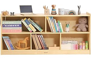 Bateso Toy Storage Organizer, 2-Tier Kids Bookshelf, 5 Cube Kids' Bookcases
