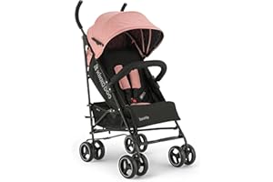 KIKKA BOO Passeggino KikkaBoo BEETLE, Passeggino da viaggio fino a 22 kg, Pieghevole, Leggero, Compatto, Rosa