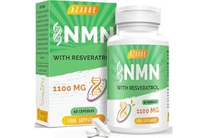 AZAROE NAD+ Trans-Resveratrol 1100mg – Advanced Formula for Enhanced Performance & Vitality (60 Count (Pack of 1))