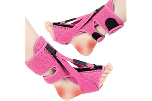 YBFBSJK Attelle de nuit pour fasciite plantaire - Sangles réglables - Pour fasciite plantaire - Attelle de nuit - Soulagement de la douleur Tendinite d'Achille (Rose)