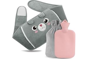 HOSUNI Hot Water Bottle with Belt, Wailt Cover, Rubber for Neck and Shoulder, Back, Legs,Waist Warm