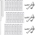 36 Pieces Cold Wave Rod, Hair Perm Rods Hair Rollers Perming Rods Curlers with Steel Rat Tail Comb for Hairdressing Styling (White,0.63 Inch)