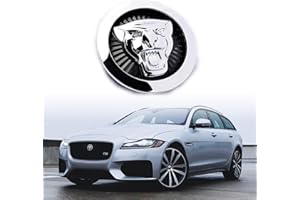 AULPEE Emblem Compatible With XE XF XJ F-Type F-PACE - Front Center Grille Badge 3.38inch Car Accessories (Front Black-Chrome)