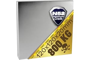 MAGNET-KAUF Aimant Néodyme N52 Puissant cuboïde 120mm cuboïde magnétique Plaque extrême 800KG traction 120x120x20mm