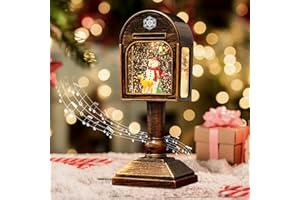 SEASBOES Dekoracyjna latarnia bożonarodzeniowa, kula śnieżna z muzyką, latarnia bożonarodzeniowa, kula śnieżna LED, latarnia z muzyką i światłem, dekoracja bożonarodzeniowa w stylu vintage, oświetlenie