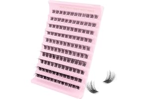 Sixstarhair Lashes Individual Cluster D Curl 120 piezas de pestañas esponjosas de 0.315-0.630 in DIY pestañas individuales extensiones de pestañas de aspecto natural DIY extensión de pestañas