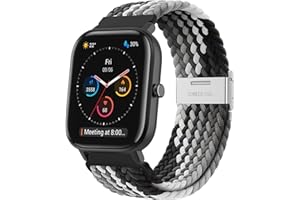 HATOLOVE Pasek kompatybilny z Amazfit GTS, 20 mm, elastyczny, regulowany, nylonowy pasek do Amazfit GTR Mini, Amazfit Active, Amazfit GTS 4 Mini, GTS 4, GTS 3, GTS 2, GTS 2 Mini, GTS 2e, Amazfit Bip, Bip U Pro