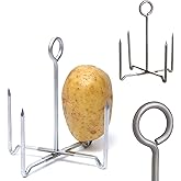 Folding Jacket Potato Baker with 4 Heat Spikes – Aluminum Baked Potato Rack for Oven & Grill – Crispy Skin & Fluffy Inside – 