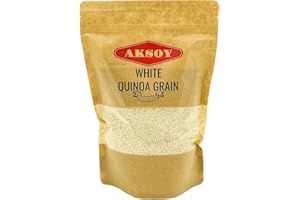 AKSOY White Quinoa 1.25KG | Whole Grain Quinoa - Ready to Cook Food for Oats and Seeds Recipes - Nutritious Meal with Essential Vitamins, Protein, and Fiber, Perfect for Salads (Packaging may vary)