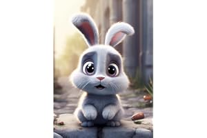 HAEPXYBY Pintura de Diamantes 5D DIY Kit Completo,conejo blanco Bordado en Punto de Cruz,Diamantes de Imitación de Cristal,Cuadros Artísticos en Lienzo,Pintura por Números para Adultos Niños Decoración Hogar