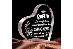 Giftasy Cadeau Soeur, Cadeau Anniversaire Femme - Décoration Acrylique, Cadeau Soeur Anniversaire, Idee Cadeau Grande Soeur, Cadeau Sœur Noel Original
