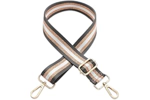 Sangle de Sac à Main, Bandouliere pour Sac, Réglable Remplacement Large Bandoulière, Remplacement de Sangle de Sac, Anse de Sac Bandouliere Tissu(75-145cm) (Noir+Kaki+Blanc 2)