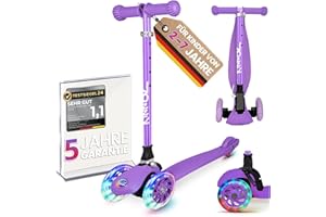 ‎KINNAZ kinnaz ONE, über 100.000 Roller, Roller für Kinder 3 Jahre verkauft, Tretroller 2 bis 7 Jahre, Roller Kinder 4 Jahre, LED Räder, faltbar, Höhe einstellbar, Tagkeeper Funktion, Hamburger Unternehmen