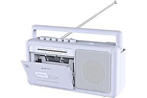 WISCENT Lettore a cassette portatili, con Bluetooth, USB, jack per cuffie, vintage registratore a cassette portatile per casa o all'aperto