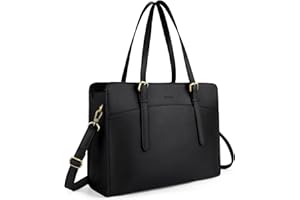 ECOSUSI Laptop Handtasche Damen Laptoptasche 15,6 Zoll Schultertaschen Shopper Damen Groß Aktentasche Leder Businesstasche Arbeitstasche Notebooktasche