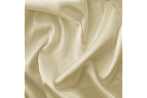 DISCOVER LIFESTYLE & FASHION FABRICS Silky Satin Liquid Fabric Plain Luxury Dress Craft Decoration Drape Dancewear Material 60" – 150cm Wide | Sold per Metre (Champagne)