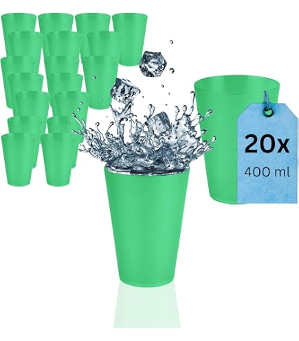 Lot De 6 Gobelets Verts De 180 Ml - Parfait Pour Camping, Pique-nique, Fêtes - Lavables Au Lave-vaisselle