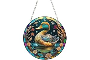 YKENDZ Xuoxeji Acrylic Window Suncatcher Decor,Stained Two-sided Panel Hangings Decorative Acrylic Window Window Hangings Decor Colorful Ornament (Duck A)