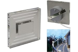 Trango Zestaw 1 szt. SL-013 LED kinkiet ścienny IP44 *SOFIE* w kształcie kwadratu lampa ścienna, lampa schodowa wraz z modułem LED 1 W 3000 K ciepła biel możliwość dowolnego rozszerzenia bezpośrednio